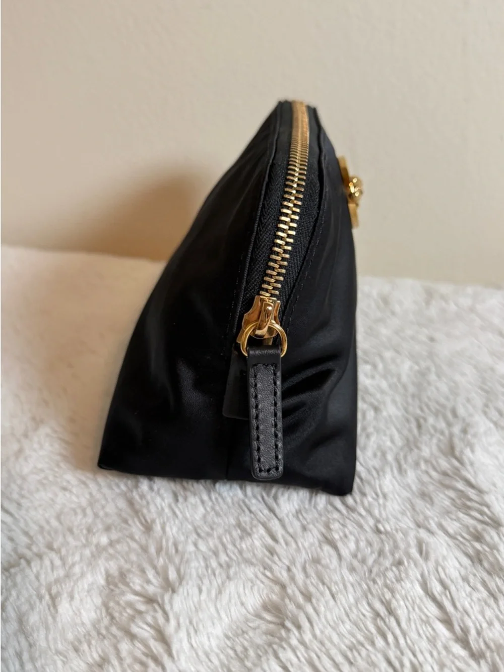 Versace Black Nylon Cosmetic Pouch with Gold Zipper - Picture 3 of 5